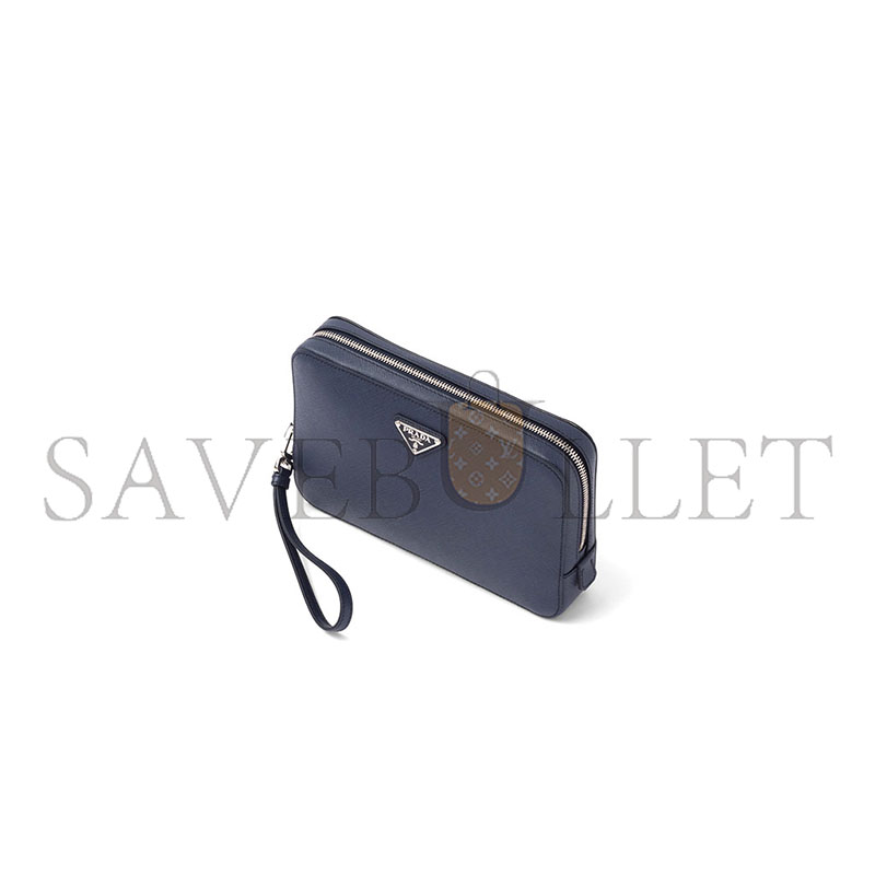 Pra*a saffiano leather clutch 2vf056 (23.5*15.5*4cm)